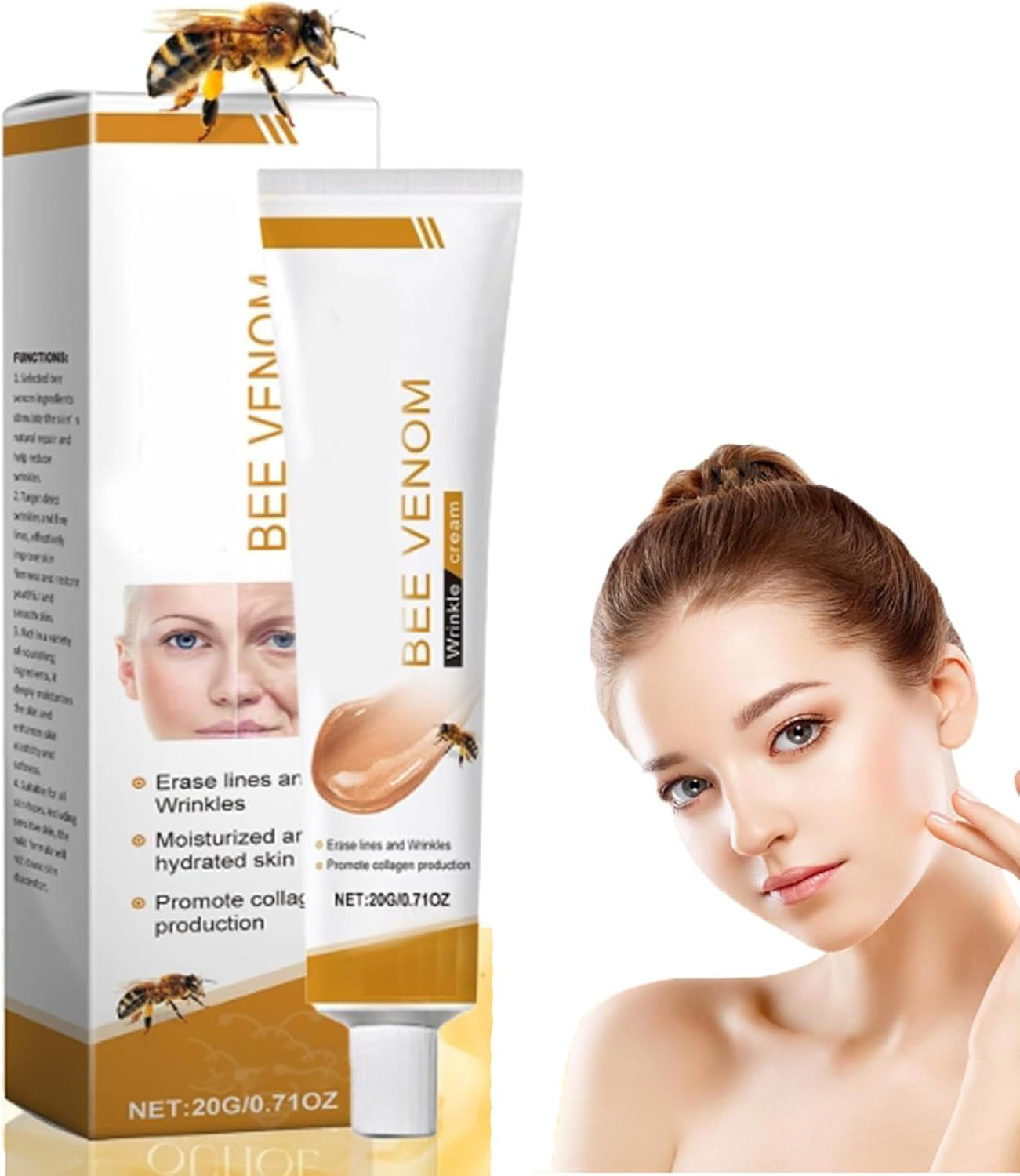 Bee Venom Anti-Wrinkle Cream,Bee Venom Skin Treatment Cream,Anti Wrinkle Cream,Boto-X Bee Venom Wrinkle Removal Cream,Bee Venom Cream for Neck & Face,Face Moisturizer,Bee Venom Firming Body Cream