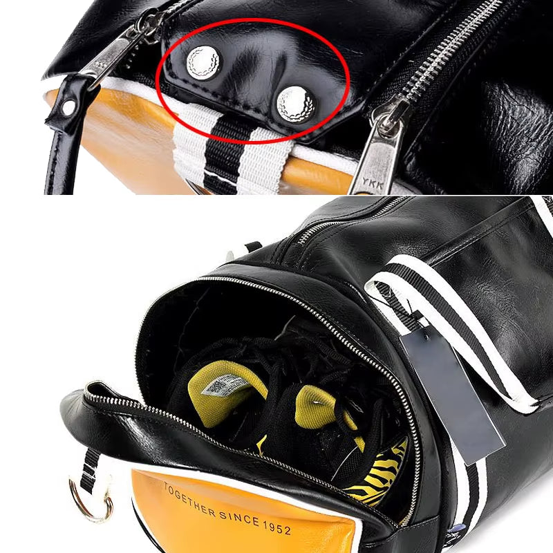 Sport Gym Bag for Women Men Shoulder Bags with Shoes Storage Pocket Fitness Training Waterproof Leather Travel Bag Handbag Daily