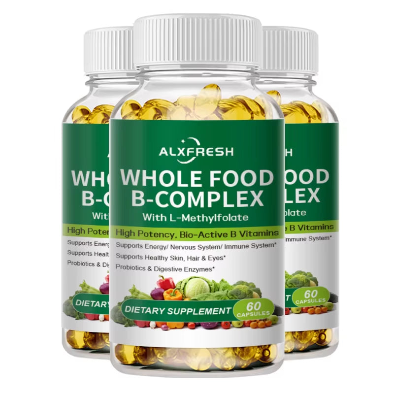 Vitamin B Complex Capsules Promote Energy Metabolism Relieve Fatigue Improve Memory Mood Anxiety Improve Skin Hair Nail Health