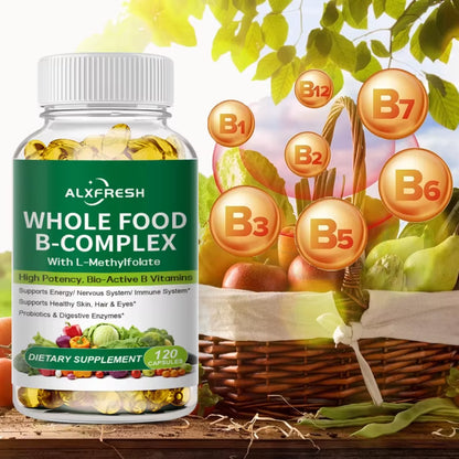 Vitamin B Complex Capsules Promote Energy Metabolism Relieve Fatigue Improve Memory Mood Anxiety Improve Skin Hair Nail Health