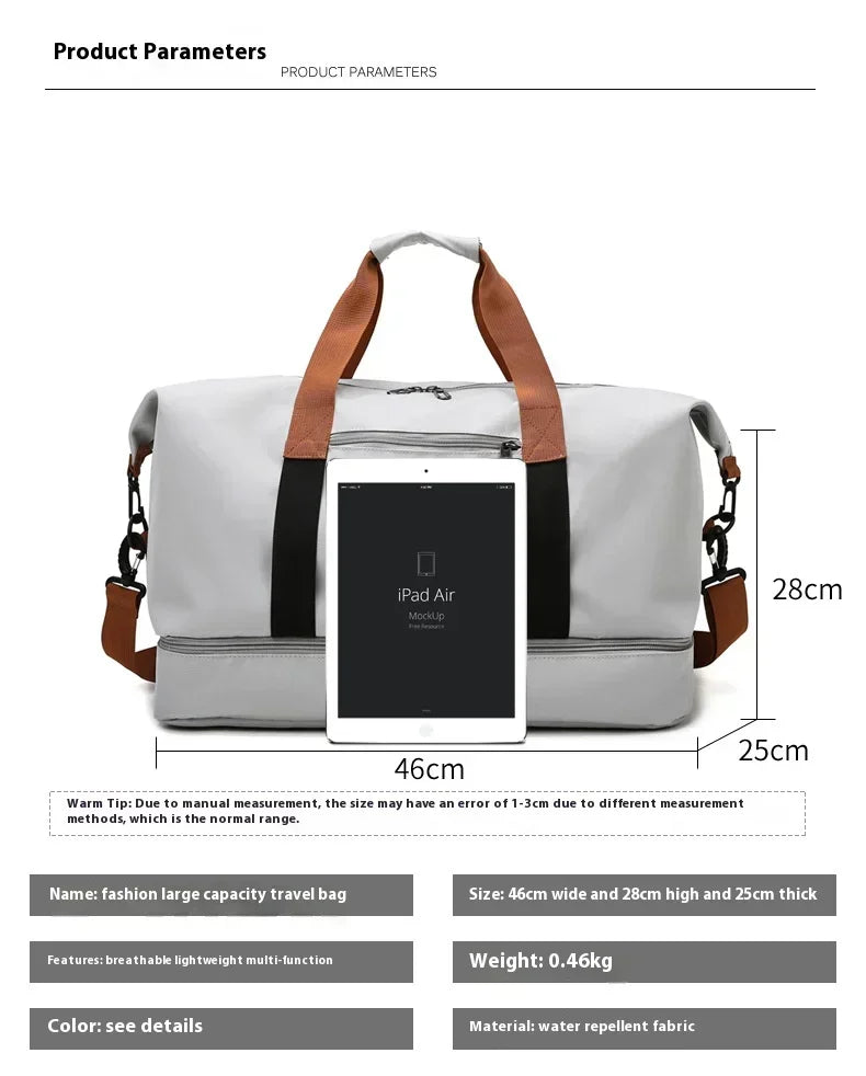 Spacious and Stylish Waterproof Travel Gym Bag - Perfect for Short Trips and Fitness Enthusiasts
