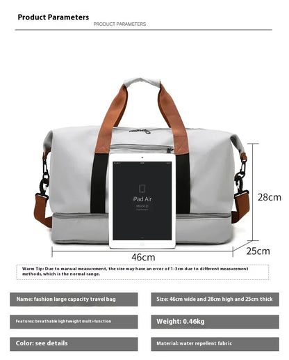 Spacious and Stylish Waterproof Travel Gym Bag - Perfect for Short Trips and Fitness Enthusiasts