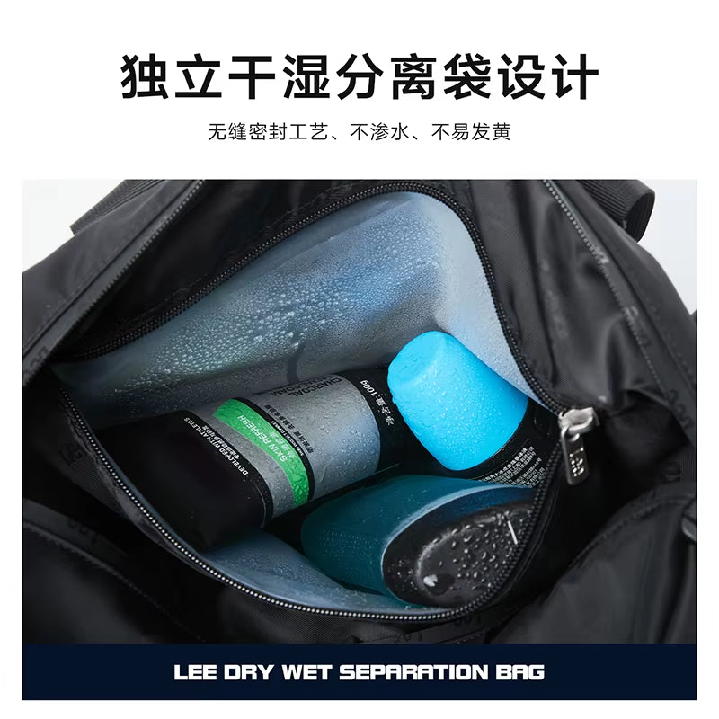 Waterproof Nylon Lightweight Gym Duffel Bags Women Men Dry Wet Shoe Pocket Weekend Overnight Shoulder Luggage Travel Bag