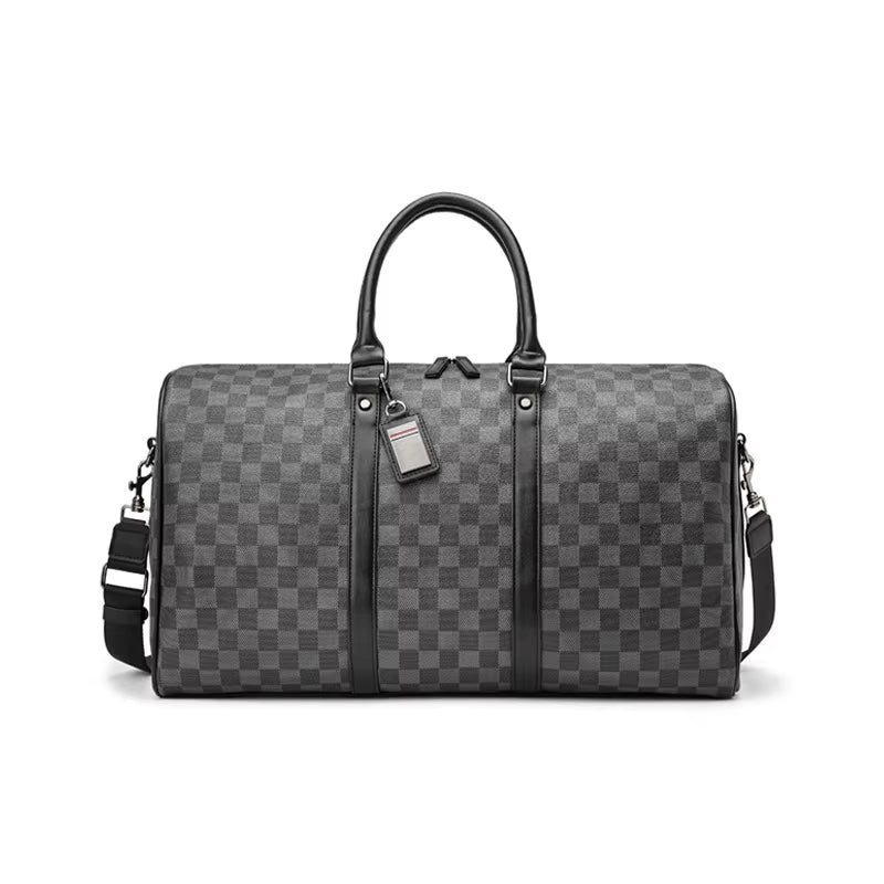 Men'S Fashion Plaid Multifunctional Wear Resistant Waterproof Large Capacity Travel Business Luggage Bag Handbag Shoulder Bag