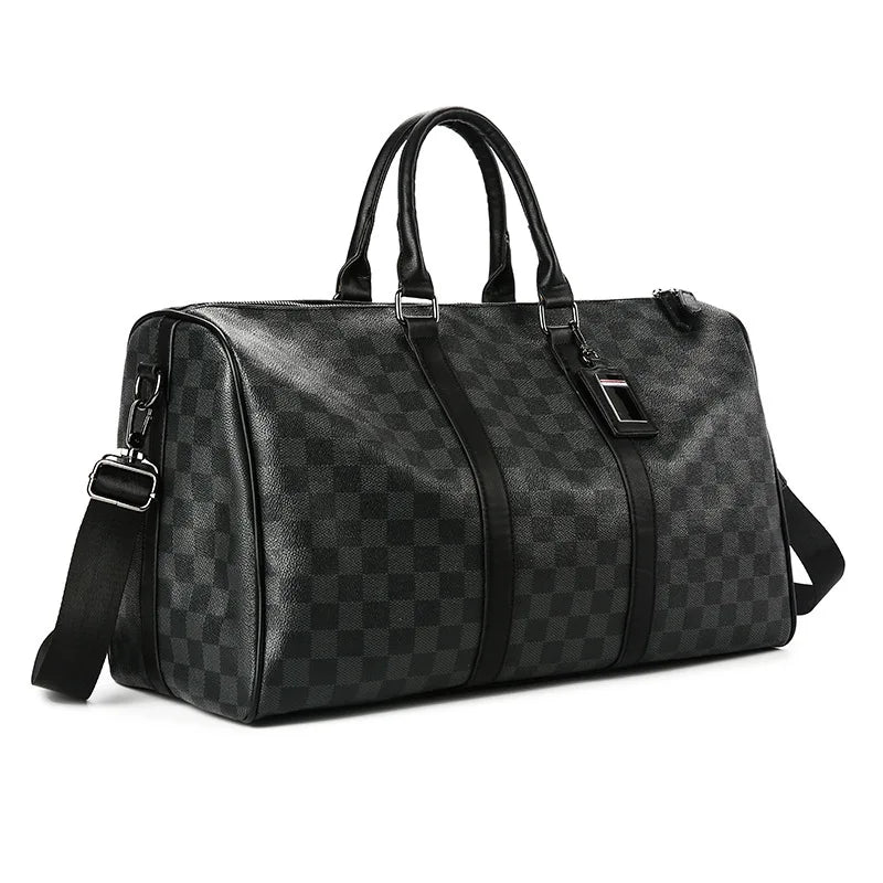 Men'S Fashion Plaid Multifunctional Wear Resistant Waterproof Large Capacity Travel Business Luggage Bag Handbag Shoulder Bag
