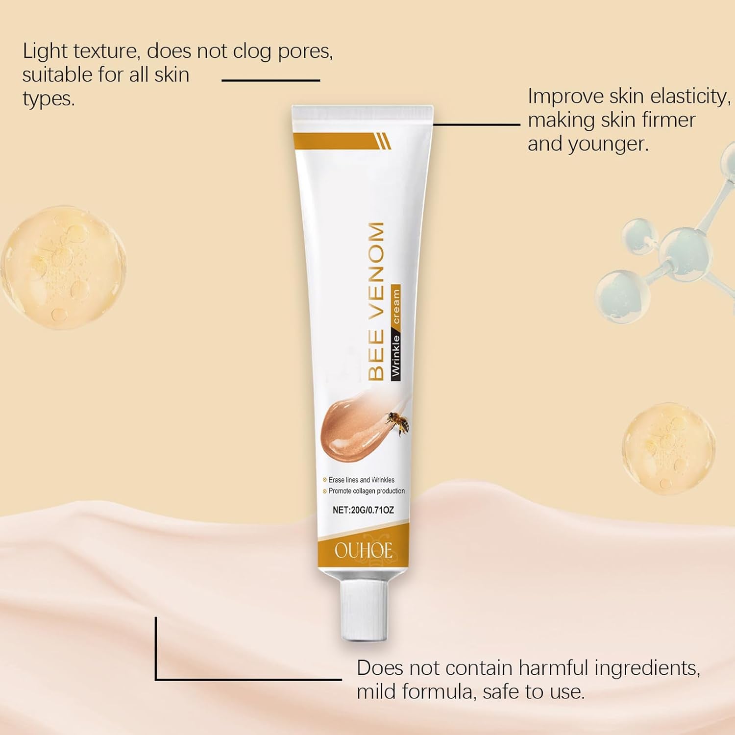 Bee Venom Anti-Wrinkle Cream,Bee Venom Skin Treatment Cream,Anti Wrinkle Cream,Boto-X Bee Venom Wrinkle Removal Cream,Bee Venom Cream for Neck & Face,Face Moisturizer,Bee Venom Firming Body Cream