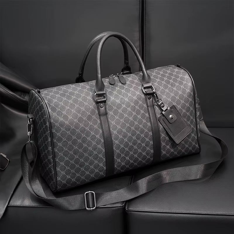 Men'S Fashion Plaid Multifunctional Wear Resistant Waterproof Large Capacity Travel Business Luggage Bag Handbag Shoulder Bag